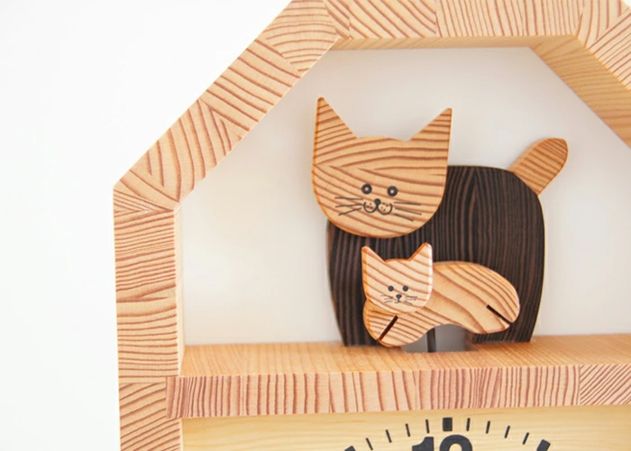 kicori/ネコの親子の時計