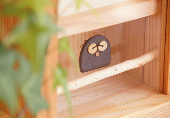 KICORI【枝のフクロウ時計】木の時計・国産・手作り・掛け時計・置時計 