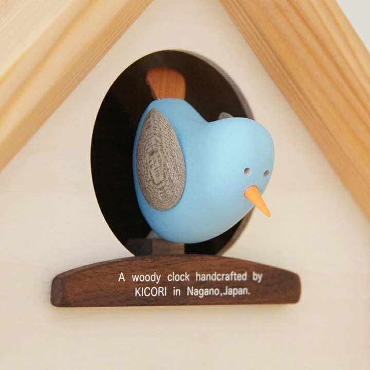 KICORI 青い鳥のカッコー時計 k306（木製 とけい ウッドクロック 新築