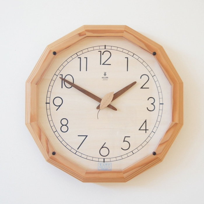 KICORI 森の電葉時計（大） k304 （木製 とけい ウッドクロック キコリ
