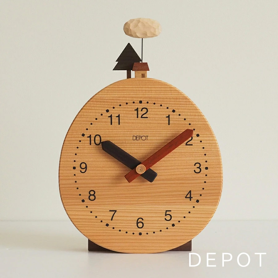 KICORI デポー限定 new! オリジナルデザイン 【おうちと雲の時計 】木